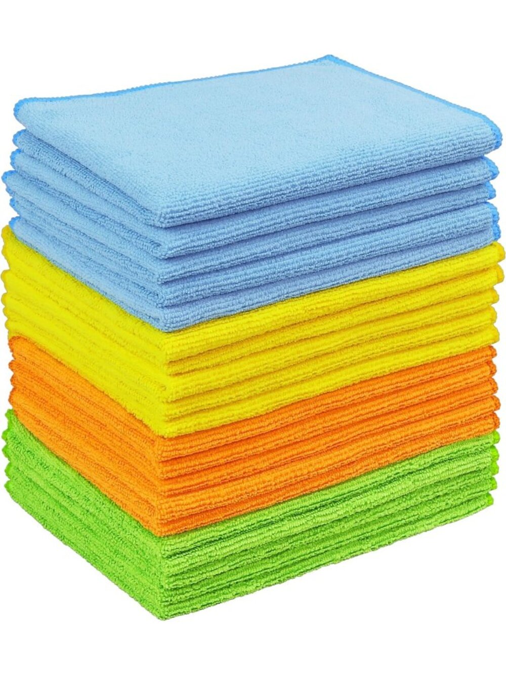 12x16 Microfiber Cleaning Cloths - 20 Pack in 4 Vibrant Colors for Home & Car